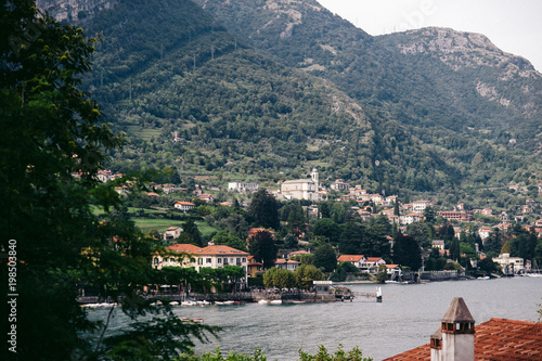 Lake Como and houses in Italy