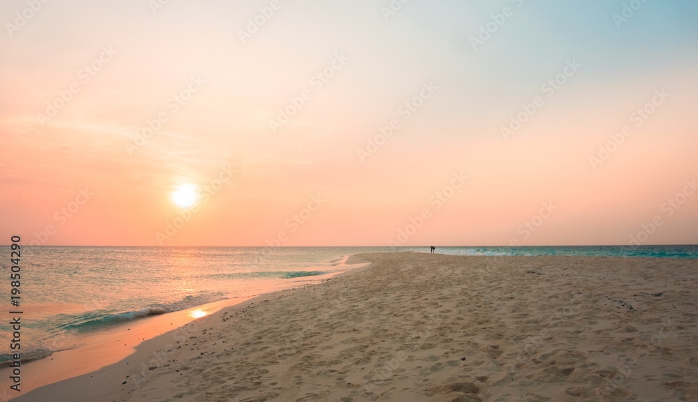 peacful gentle beach sunset