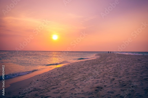 pink sunset on Tanzania beach
