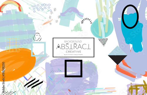 Abstract collage made with scribbles  markercanyon strokesblack geometric shapes