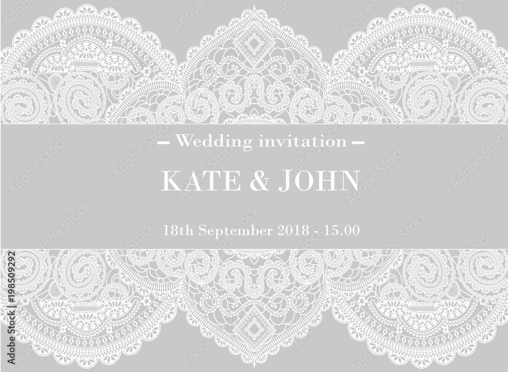 wedding invitation with lace