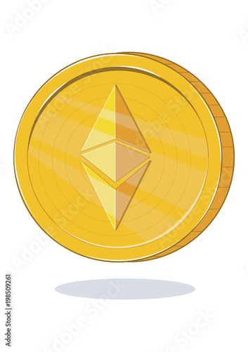 Golden Ethereum Classic coin 