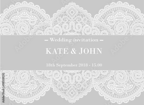wedding invitation with lace