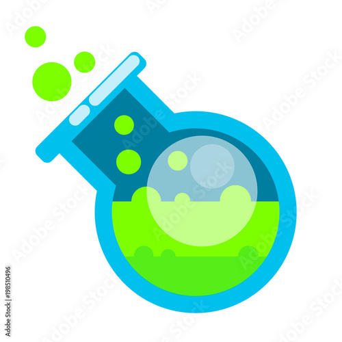 Flat Laboratory flask chemical icon