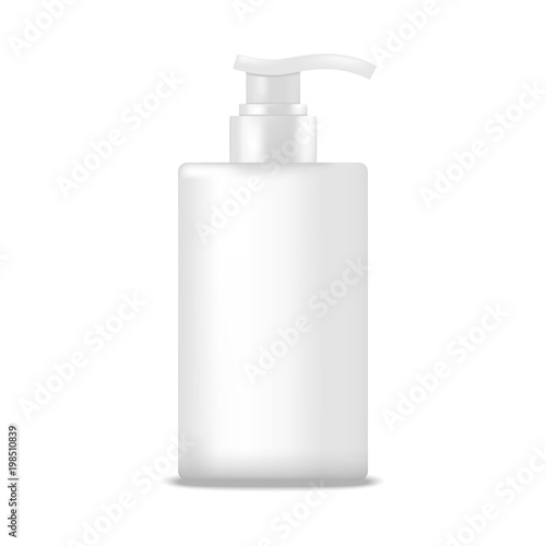 Cosmetic bottle of cream, shampoo, gel, lotion with dispenser pump. Mock up, cosmetic package