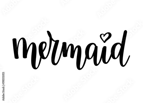 Mermaid vector lettering