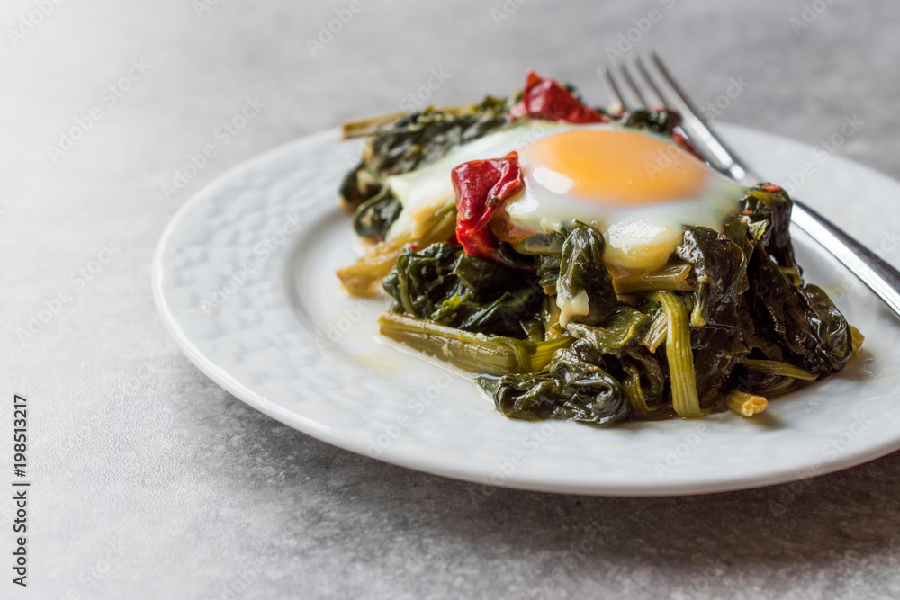 Turkish Food Spinach with Egg Turkish Food Spinach with Egg