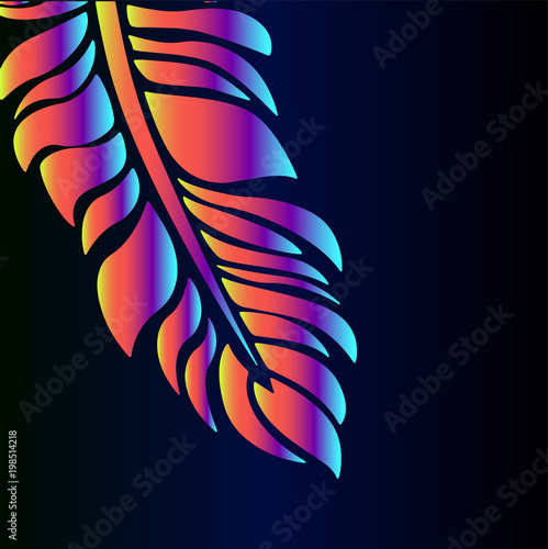 Neon gradient pen on a purple background - idea for a writer's logo