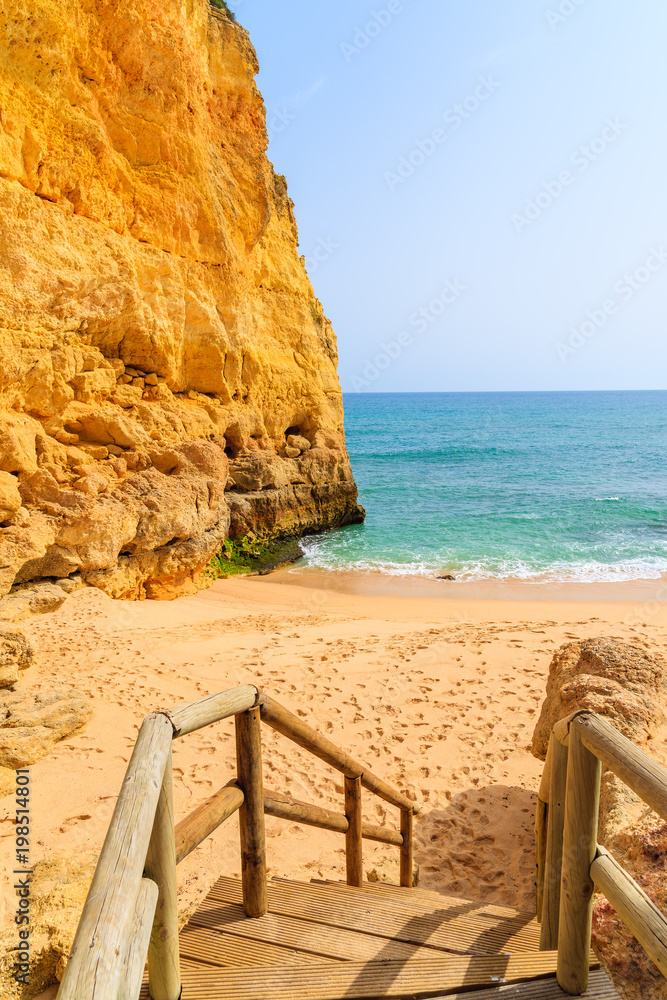 Steps to sandy Val Centianes beach, Algarve region, Portugal