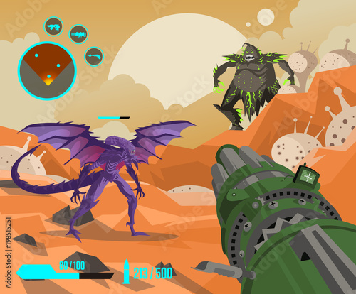 fps first person shooter videogame machine gun