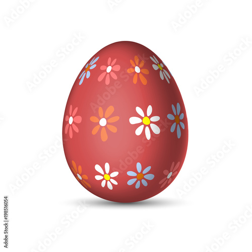Easter egg with a flower pattern