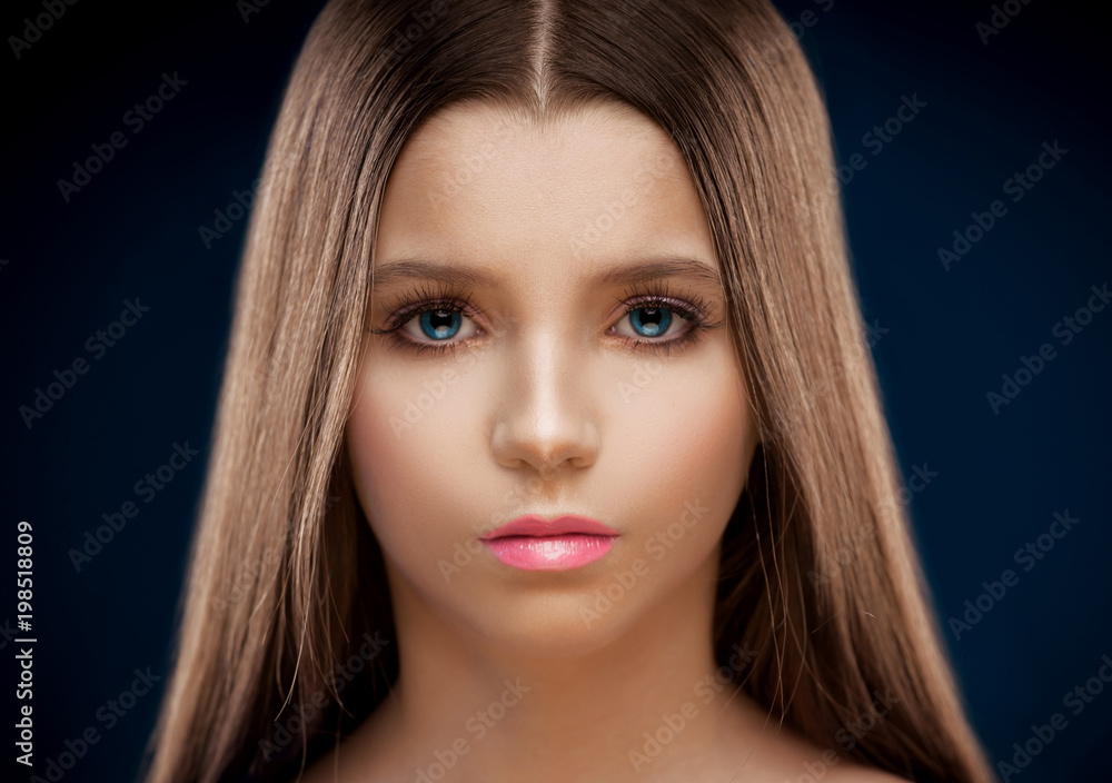 custom made wallpaper toronto digital Studio, face, blue contact lenses, close up, sad