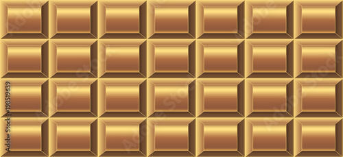 Gold chocolate tile. Seamless pattern of golden chocolate