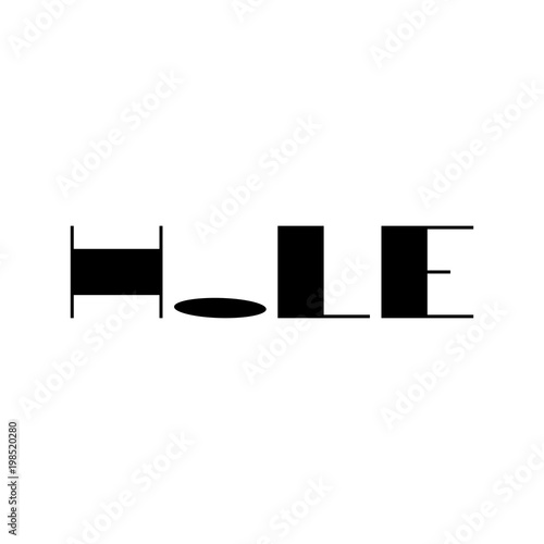 Logotipo HOLE con letras anchas en color negro