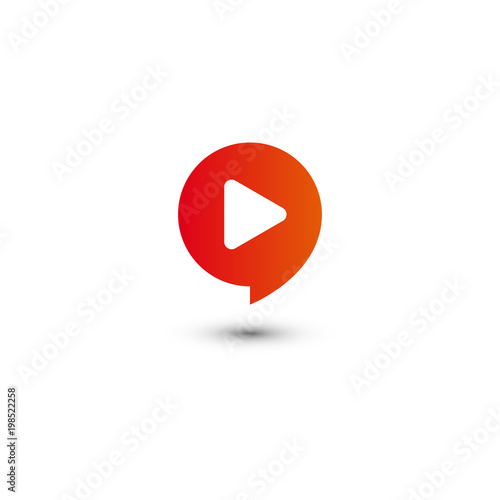 Free Download Play button comment multimedia logo graphic template - GFXLoad