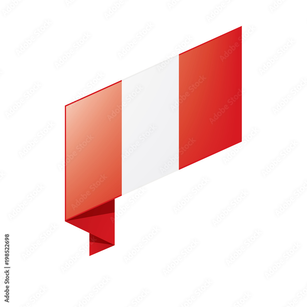 Peru flag, vector illustration