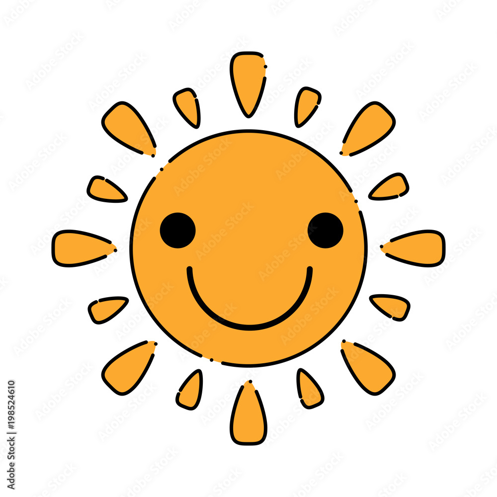 Obraz premium Kawaii sun icon