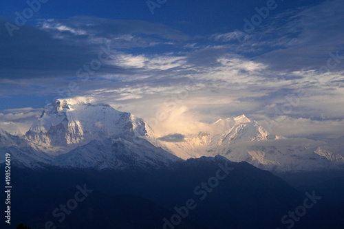Dhaulagiri massif, view from Poon Hill, Himalayas, Nepal © bayazed