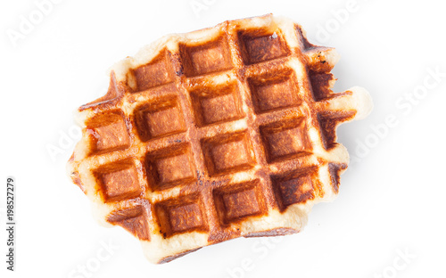 Belgian waffles on white background