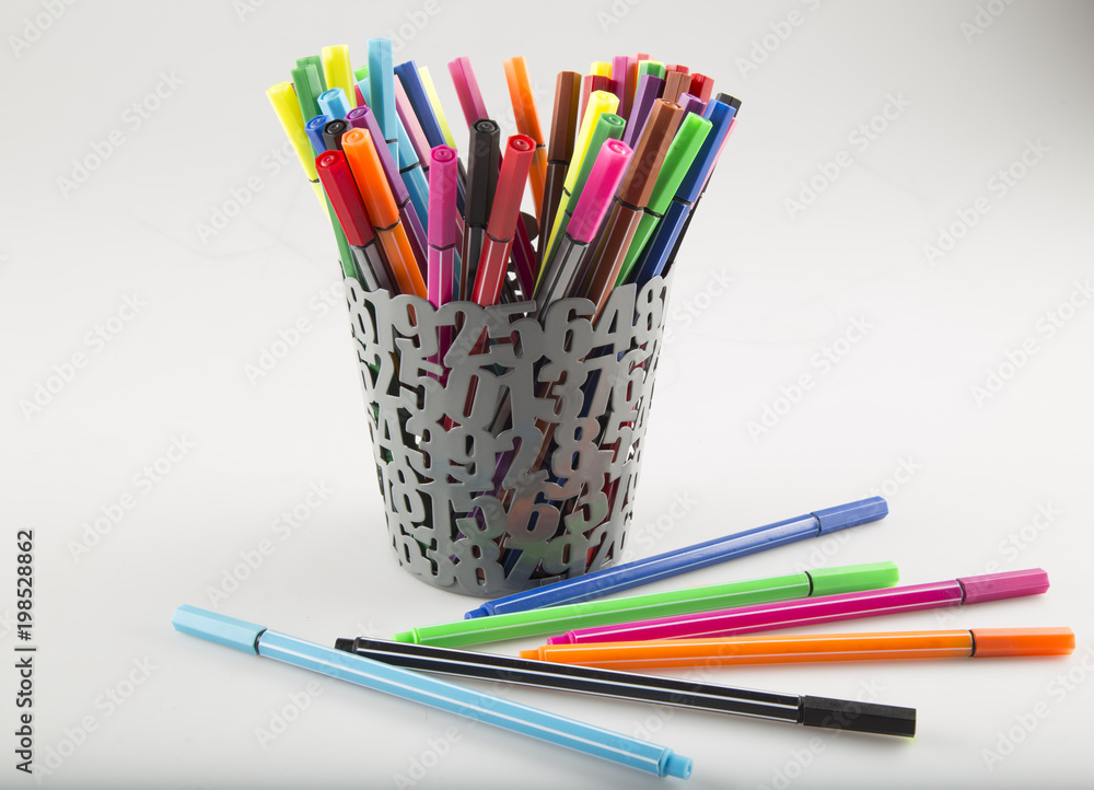 color pencils on the white background color pencils on the white background