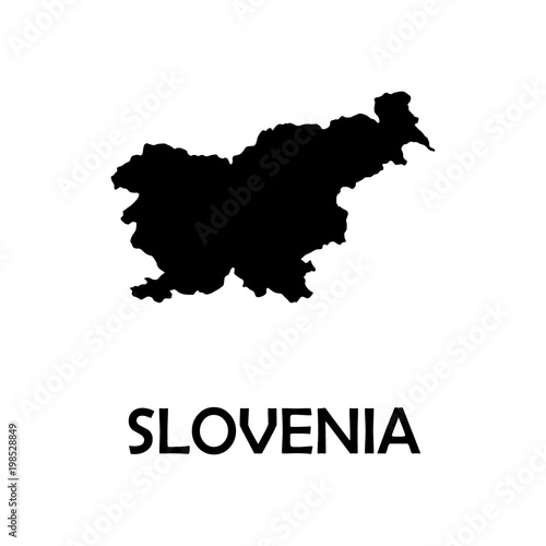 Vector map Slovenia. Isolated vector Illustration. Black on White background. EPS Illustration.