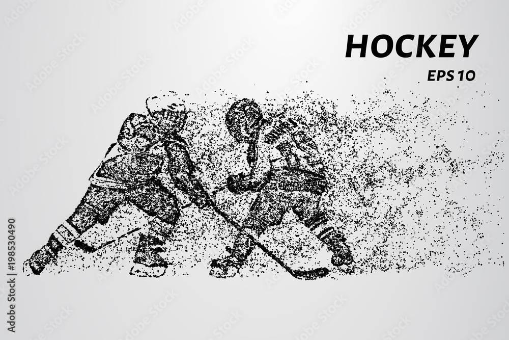 Obraz premium Hockey from the particles. Hockey consists of circles and points. Vector illustration.