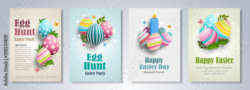 Easter flyers set