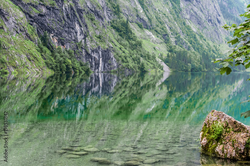 Great summer panorama of the Obersee lake. Green morning scene of Swiss Alps, Nafels village location, Switzerland, Europe. Beauty of nature concept background. photo