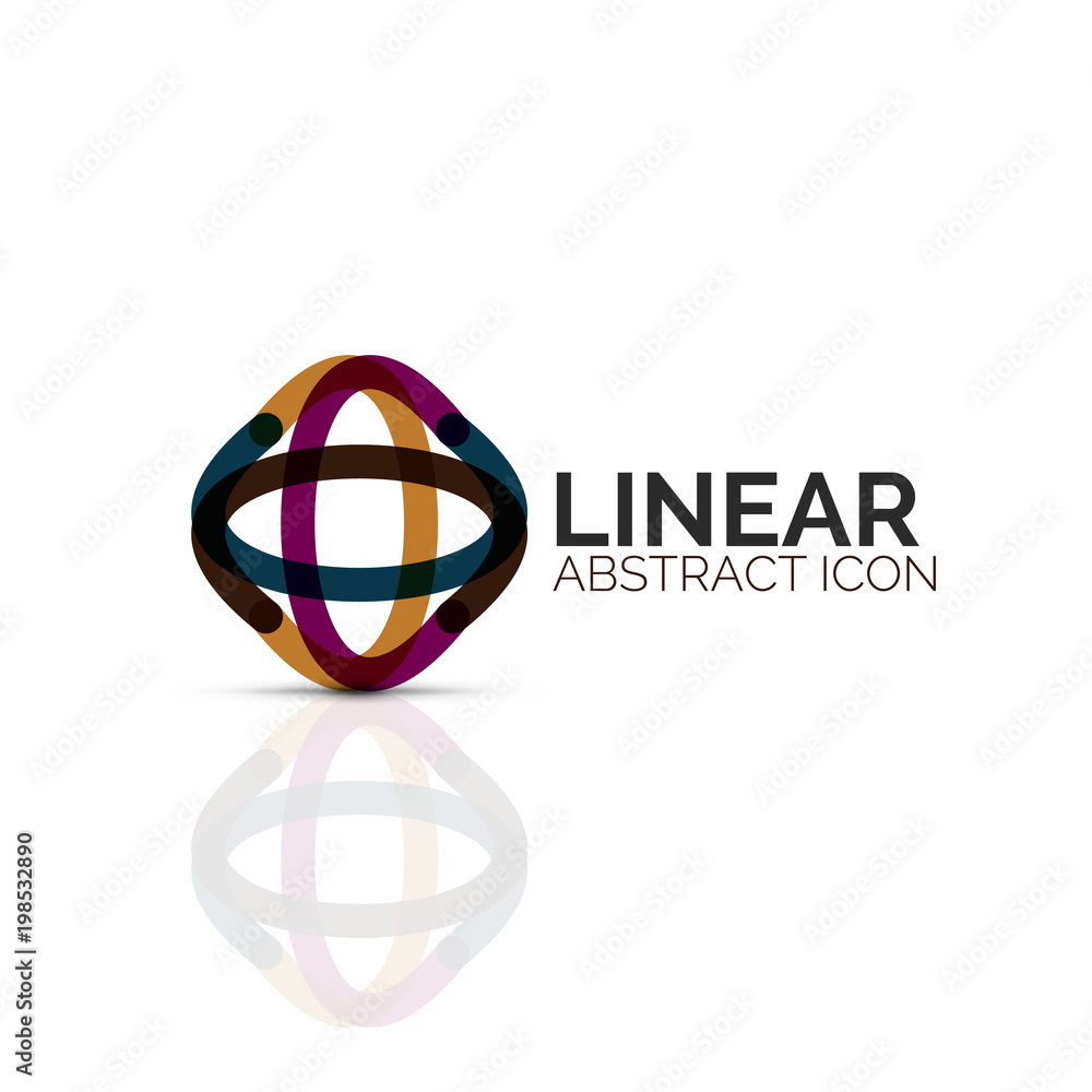 Abstract flower or star minimalistic linear icon, thin line geometric flat symbol for business icon design, abstract button or emblem Abstract flower or star minimalistic linear icon, thin line geometric flat symbol for business icon design, abstract button or emblem