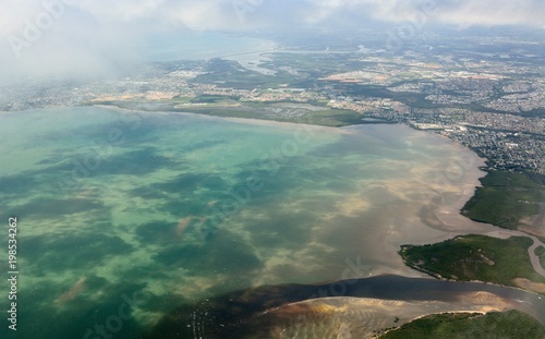 Aerial view of Deception Bay in Queensland.