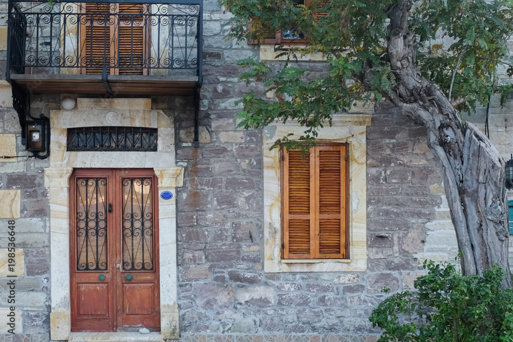 Fototapeta premium Colourful vintage door and window