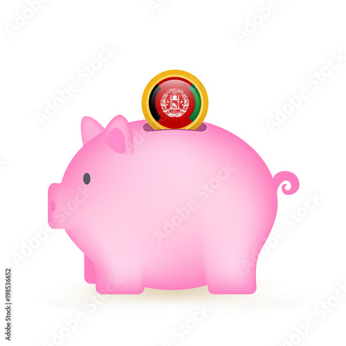 Afghanistan Flag Coin Piggy Bank Savings