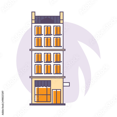 Real Estate Vector Illustration: urban building isolated.