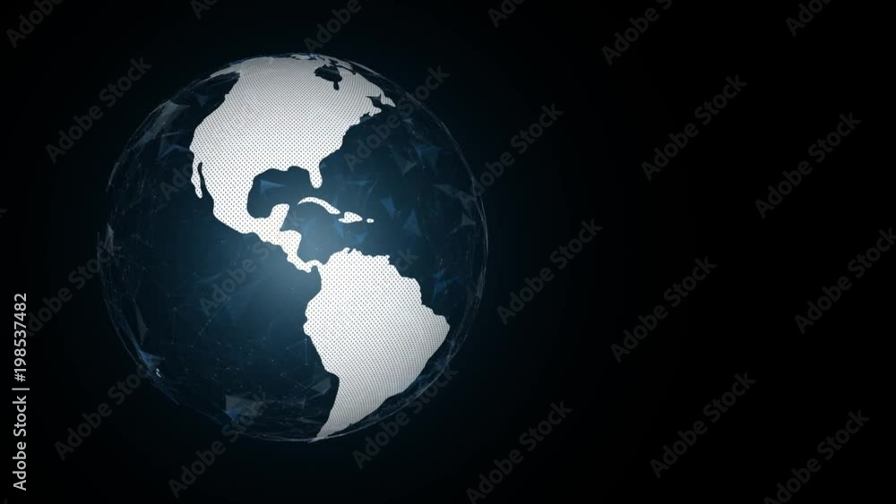 Earth planet sphere rotating on black copy space background. Earth planet sphere rotating on black copy space background.