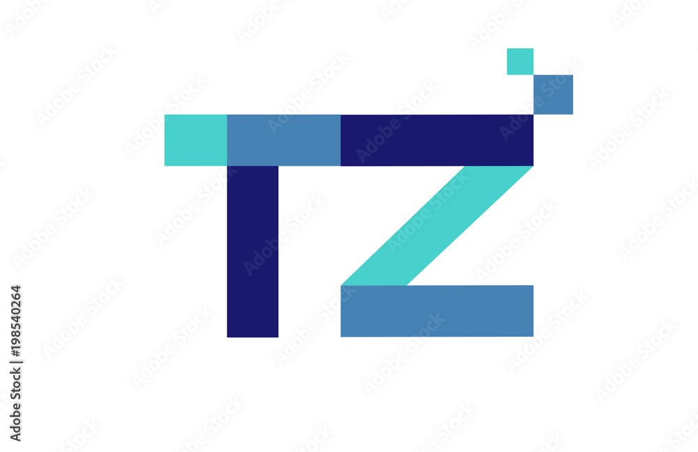 TZ Digital Ribbon Letter Logo TZ Digital Ribbon Letter Logo