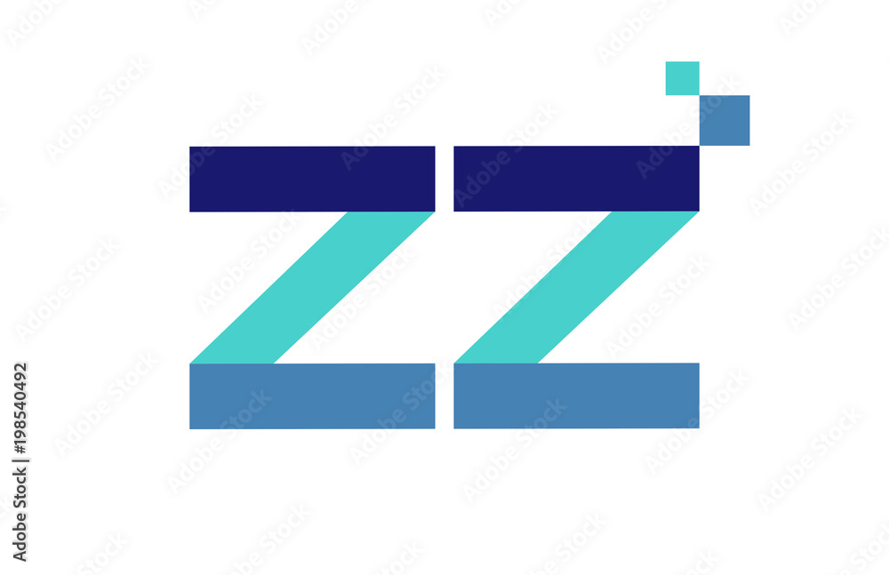 ZZ Digital Ribbon Letter Logo ZZ Digital Ribbon Letter Logo