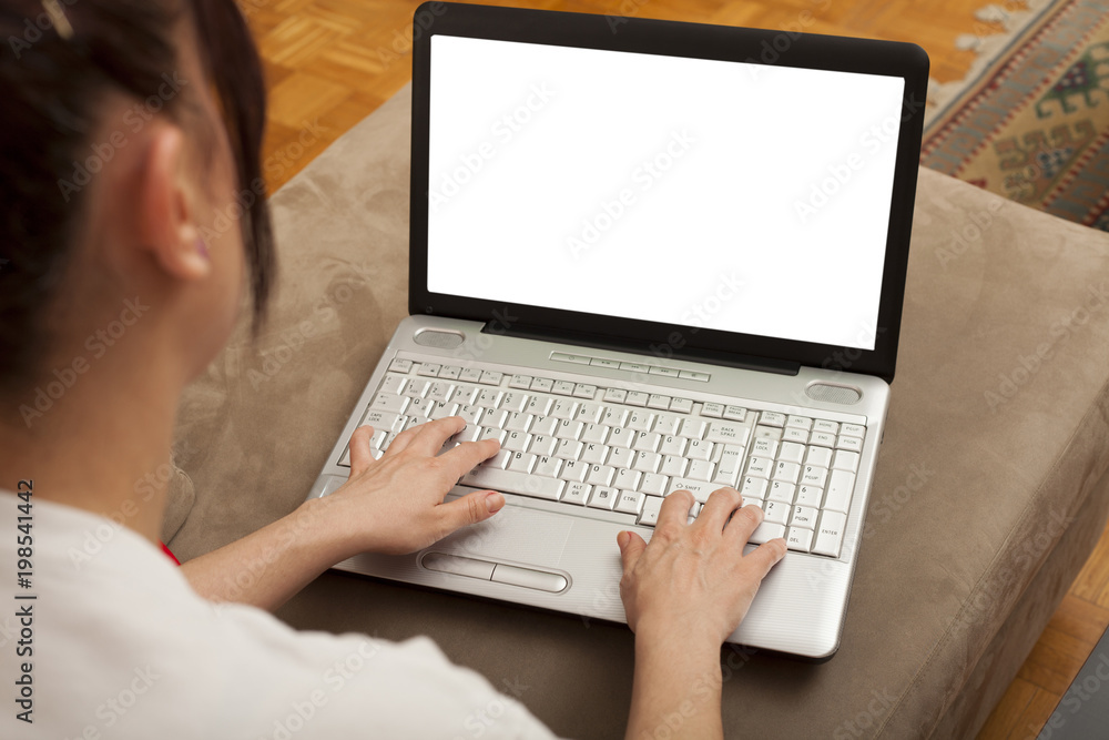 woman using laptop 