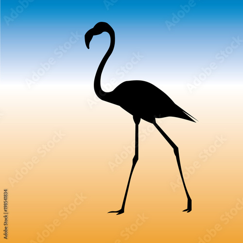 Dark flamingo silhouette