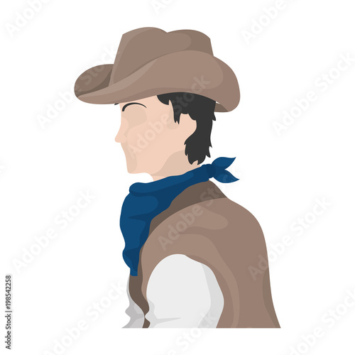 horse rider with hat and kerchief design