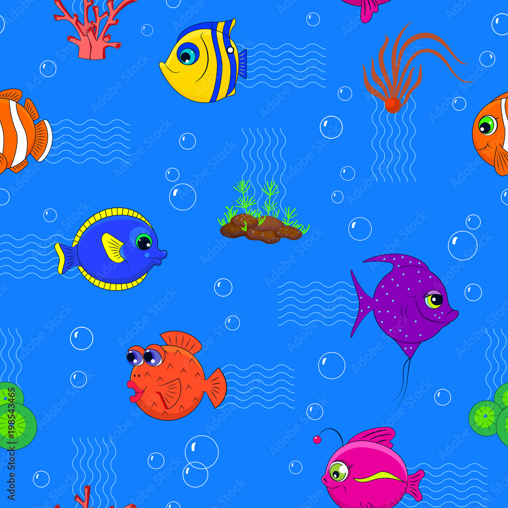 Naklejka premium Pattern with fish