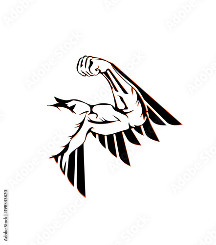 Arm Muscle wing Illustration - Flat Icon. Vector