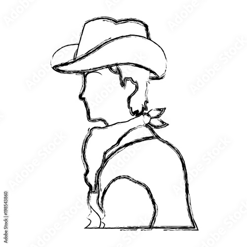 grunge horse rider with hat and kerchief design