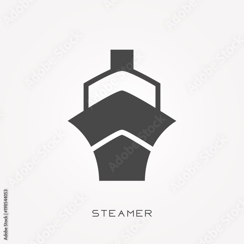 Silhouette icon steamer