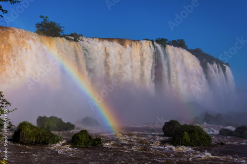 Iguacu Falls  Brazil  the largest in the world in volume of water  ideal for adventure tourism  one of the natural wonders of the world