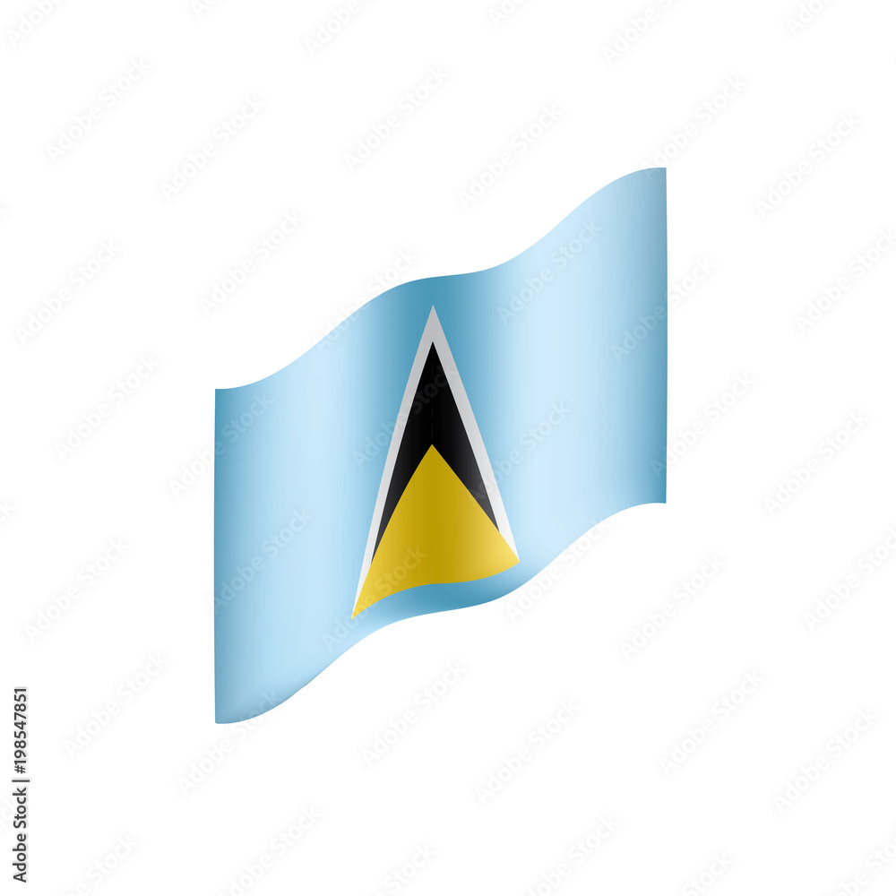 Obraz premium Saint Lucia flag, vector illustration
