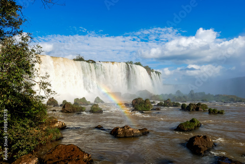 Iguacu Falls  Brazil  the largest in the world in volume of water  ideal for adventure tourism  one of the natural wonders of the world