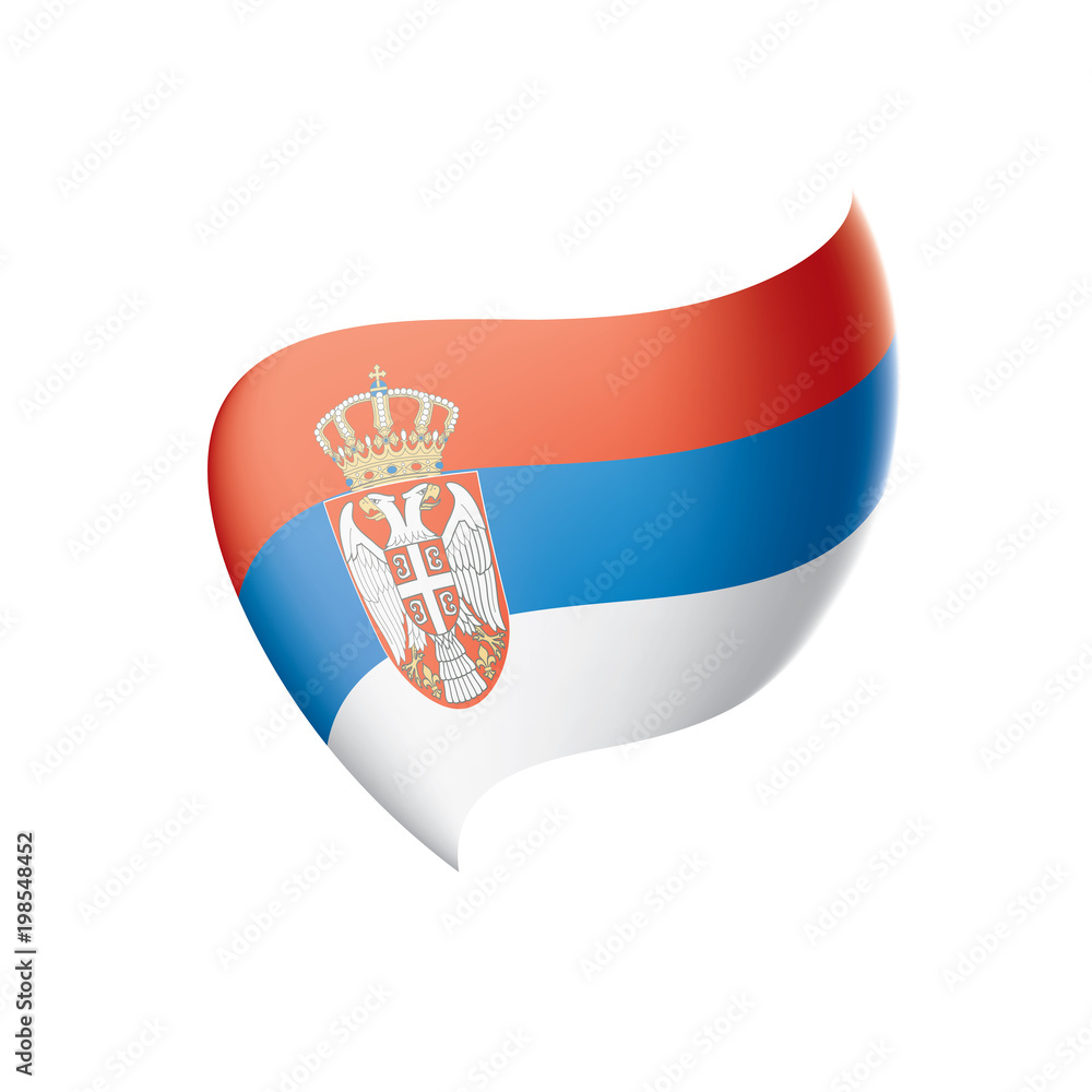 Obraz premium Serbia flag, vector illustration