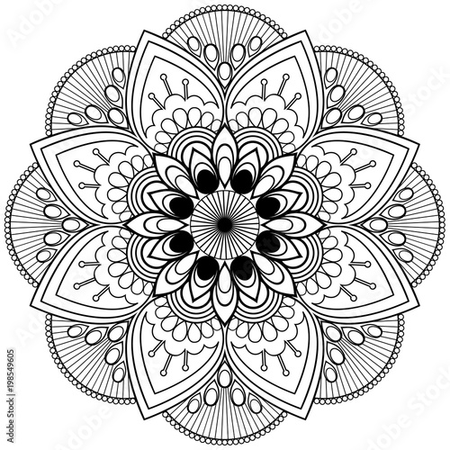 Mehndi henna Indian flower. Element mandala for tatoo or card.
