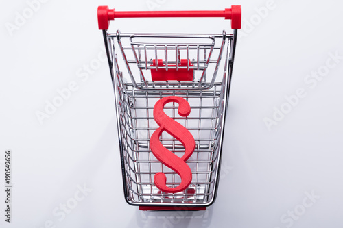 Shopping Cart With Paragraph Symbol photo