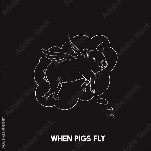 Foto When pigs fly idiom